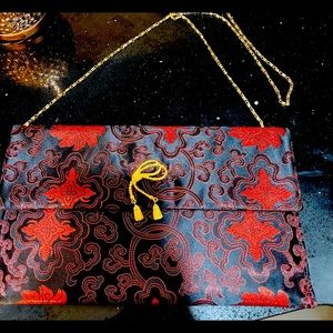 handmade crossbody clutch bag beautiful material.